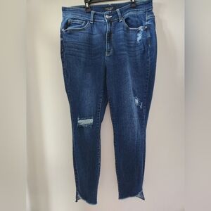 Judy Blue Dark Blue Distressed Skinny Jeans